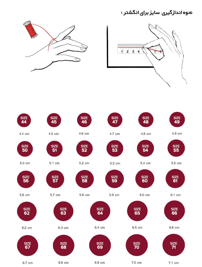 راهنمای انتخاب سایز